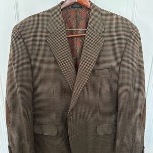 Ralph Lauren Brown Houndstooth Sport Coat with Paisley Lining